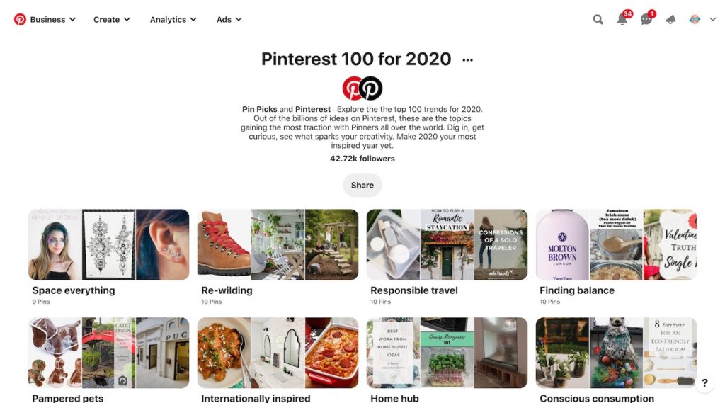 The Pinterest 100 for 2020 board on Pinterest