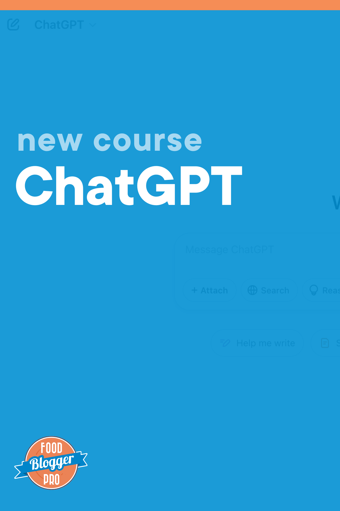 ChatGPT course image with a blue overlay on top of the ChatGPT homepage